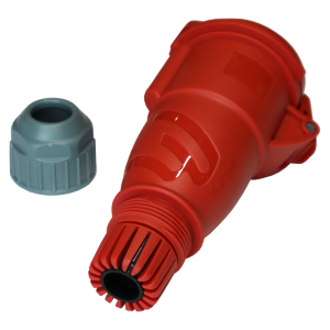 Three-phase IEC 309 socket, female, 32A, 380V, dismountable, red